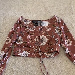 Rue21 mauve off shoulder floral top